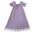 thumbnail image 1 of LIZUOJUN Under $ 8 Nightgowns For Women Short Sleeve Pleated Sleep Shirt Lace Trim Nightwear Loose Comfy Loungewear Soft Sleepwear Nightshirt Purple,XL, 1 of 7