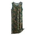 thumbnail image 1 of LIZUOJUN Under $ 8 Nightgowns For Women Sleepwear Casual O Neck Pattern Print Wide Strap Sleep Shirt Sleeveless Ladies Gowns With Pocket Casual Long Dress JN,XXXL, 1 of 2