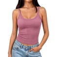 thumbnail image 1 of LIZUOJUN Under $8 Women Tank Tops Built-in Bra Racerback Slim-Fit Camisole Sleeveless Casual Shirts Trendy Workout Tops Versatile Layering Daily Wear, Pink, Camisole, XXL, 1 of 9