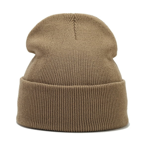 LIZUOJUN Beanie Men Women - Unisex Cuffed Plain Knit Hat Cap Korean Style Slouchy Knit Hat Warm Winter Skull Cap for Men & Women Coffee A