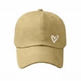 thumbnail image 1 of LIZUOJUN Classic Cotton Baseball Cap Dad Hat Heart Embroidered Six Panel Breathable Eyelets Vintage Worn Finish UV Protection Daily Casual, Brown, Daily sun shade hat, 1 of 4