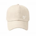 thumbnail image 1 of LIZUOJUN Classic Cotton Baseball Cap Dad Hat Heart Embroidered Washed Cotton Unisex Adjustable Strap Soft Crown UV Protection Beach Camping, Beige, Daily sun shade hat, 1 of 4