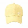 thumbnail image 1 of LIZUOJUN Classic Cotton Baseball Cap Dad Hat Heart Embroidered Washed Cotton Unisex Adjustable Strap Soft Crown UV Protection Beach Camping, Yellow, Daily sun shade hat, 1 of 4