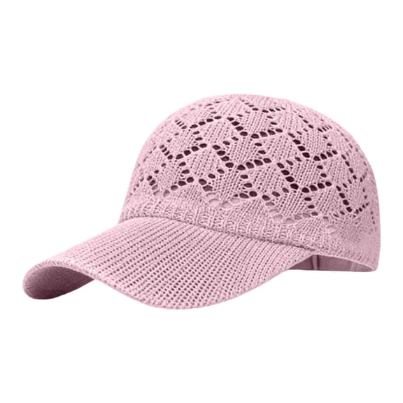 LIZUOJUN Classic Hollow Baseball Cap Cotton Blend Breathable Open Top Adjustable Strap UV Protection Mountaineering Cycling Daily Use, Pink, Daily sun shade hat