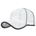 thumbnail image 1 of LIZUOJUN Classic Mesh Baseball Cap Soft Mixed Fabric Adjustable Loop Low Crown Unisex UV Protection Walking Camping Daily, White, Daily sun shade hat, 1 of 3