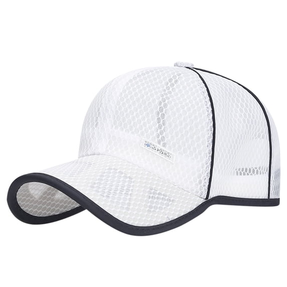 LIZUOJUN Classic Mesh Baseball Cap Soft Mixed Fabric Adjustable Loop Low Crown Unisex UV Protection Walking Camping Daily, White, Daily sun shade hat