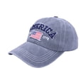thumbnail image 1 of LIZUOJUN Classic Patriotic Denim Six Panel Reinforced Stitching Comfy Fit Adjustable Metal Buckle UV Protection Holiday Daily Wear, Gray, Daily sun shade hat, 1 of 5
