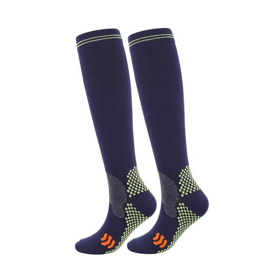 LIZUOJUN Compression Socks for Women and Men Knee High 15-20mmHg Support Athletic Running Cycling Short Socks for All Day Wear, Cycling Socks, Blue