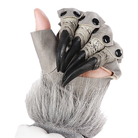 LIZUOJUN Dragon Claw Gloves for Women and Men Halloween Cosplay Costume Furry Monster Hand Gloves Soft Stretchy Party Animal Paw Gloves, A