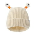 thumbnail image 1 of LIZUOJUN Frog Headband Hat Kids & Adults Ribbed Winter Hat with Snail Eyes Warm Novelty Knitted Cap for Casual & Cosplay Beige One Size, 1 of 9