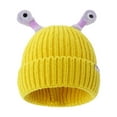 thumbnail image 1 of LIZUOJUN Frog Headband Hat Kids & Adults Ribbed Winter Hat with Snail Eyes Warm Novelty Knitted Cap for Casual & Cosplay Yellow One Size, 1 of 9