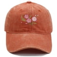 thumbnail image 1 of LIZUOJUN Hand Stitched Flower Baseball Cap Washed Cotton Breathable Unisex Adjustable Strap UV Protection Beach Daily, Orange, Daily sun shade hat, 1 of 4
