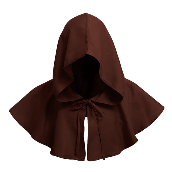 LIZUOJUN Hooded Cape for Women and Men Halloween Short Cloak Casual Solid Color Medieval Cosplay Costume Cape Lightweight Breathable Cape, One Size