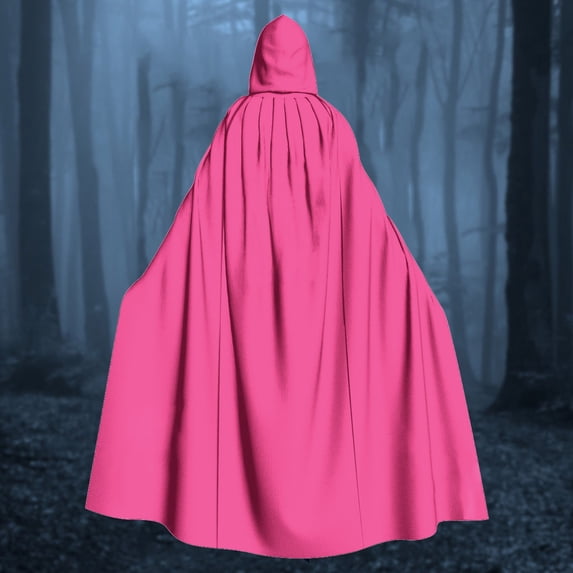 LIZUOJUN Hooded Cloak for Women and Men Halloween Long Cape Floor Length Solid Color Cosplay Costume Cloak Masquerade Party Full Length Dress Up Cloak, L