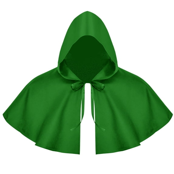 LIZUOJUN Hooded Cloak for Women and Men Halloween Short Cape Medieval Cosplay Costume Cloak Bow Tie Grim Reaper Wizard Cloak Dress Up Party Cape, One Size