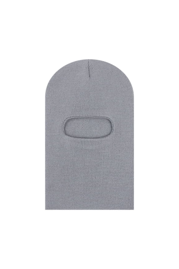 Kids Knit Balaclava Beanie Solid Color Winter Face Covering Hat Warm Soft Knitted Cap for Toddlers & Infants Grey One Size