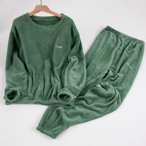 LIZUOJUN Pajamas for Women Set Fleece Long Sleeve Pants Sleepwear 2 Piece Lounge Set Soft Cozy Warm Pjs Loungewear Casual Pajama Warm Cozy Sleepwear - L