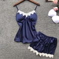 thumbnail image 1 of LIZUOJUN Pajamas For Women Set Lace Satin Camisole Tops 2 Piece Sleepwear Summer Shorts Soft Smooth Lightweight Breathable Comfortable Loungewear Home Pajamas - L, 1 of 3