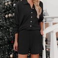 thumbnail image 1 of LIZUOJUN Pajamas for Women Set Shorts Long Sleeve Sleepwear 2 Piece Lounge Set Soft Comfortable Breathable Pjs Loungewear Notch Collar Button Down Pajama Casual Sleepwear - M, 1 of 7