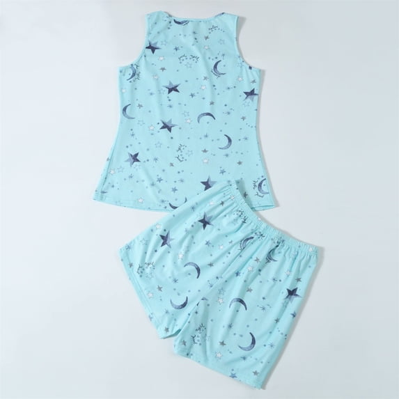 LIZUOJUN Pajamas for Women Set Short Sleeve Shorts Sleepwear 2 Piece Lounge Set Soft Comfy Breathable Pjs Loungewear Sleepwear Set - 2XL