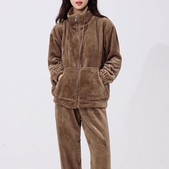 LIZUOJUN Plus Size Pajamas for Women Set Fleece Long Sleeve Pants Sleepwear 2 Piece Lounge Set Soft Cozy Warm Pjs Loungewear Half Zip Pajama Warm Cozy Sleepwear - XL