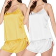 thumbnail image 1 of LIZUOJUN Satin Pajamas For Women Set 2 Piece Camisole Tops Sleepwear V Neck Sleeveless Summer Shorts Soft Breathable Smooth Cozy Loungewear Nightwear - M, 1 of 6