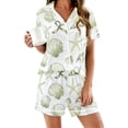 thumbnail image 1 of LIZUOJUN Satin Pajamas for Women Set Short Sleeve Shorts Sleepwear 2 Piece Lounge Set Breathable Pjs Loungewear Sleepwear - 2XL, 1 of 4