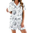 thumbnail image 1 of LIZUOJUN Satin Pajamas for Women Set Short Sleeve Shorts Sleepwear 2 Piece Lounge Set Breathable Pjs Loungewear Sleepwear - M, 1 of 4