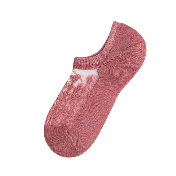 LIZUOJUN Sock Slippers Womens Socks Summer Invisible Breathable Shallow Mouth Invisible Socks Slipper House Socks Red One Size