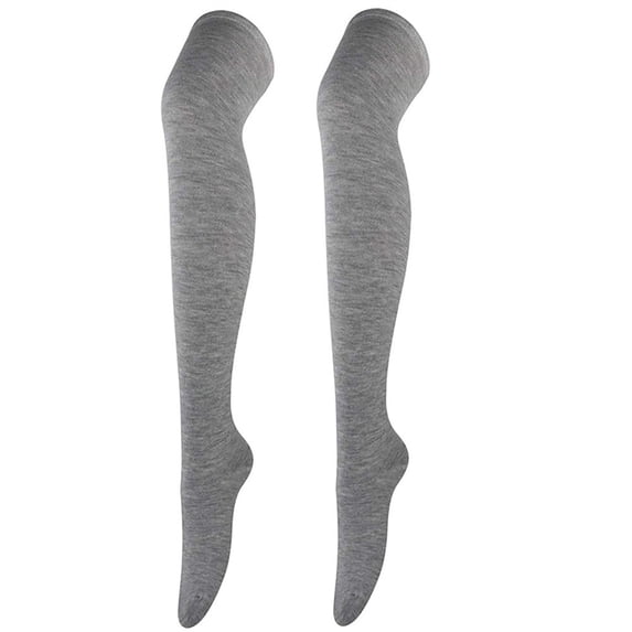 LIZUOJUN Socks 1 Pairs Women 's Fashion Solid Color Over the Knee Long Socks High Socks Winter Sleep Casual Fuzzy Crew Socks Grey One Size