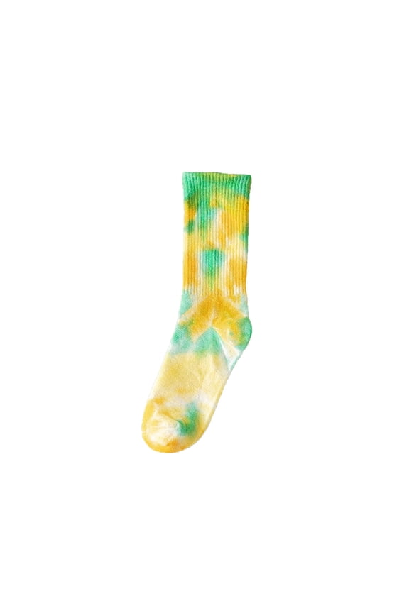 Socks Adult Fall and Winter New Tie Dye Mid Calf Socks Couple Socks Street Personality Hip Hop Skateboarding Socks Fuzzy Crew Socks D One Size