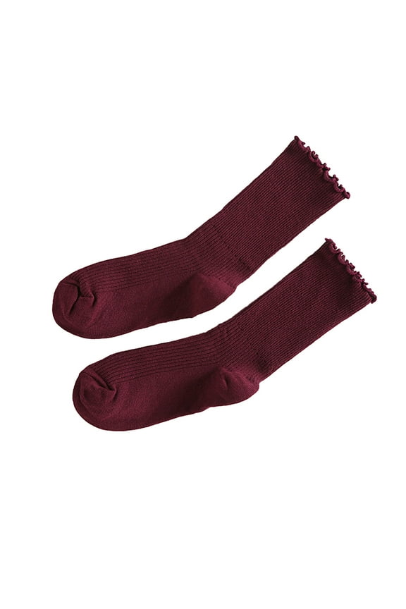 Socks Stacking Socks Japanese Autumn and Winter Cotton Thin Lady Socks Winter Sleep Casual Fuzzy Crew Socks Red One Size