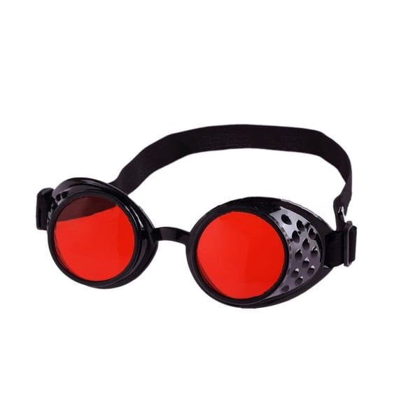 LIZUOJUN Steampunk Goggles for Women and Men Halloween Vintage Welding Glasses Colored Tinted Lens Gothic Punk Cosplay Eyewear Adjustable Elastic Strap Party Glasses, One Size