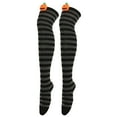 thumbnail image 1 of LIZUOJUN Thigh High Socks for Women Halloween 3D Pumpkin Striped Knee High Stockings Soft Stretchy Velvet Cosplay Party Costume Socks, One Size, 1 of 4