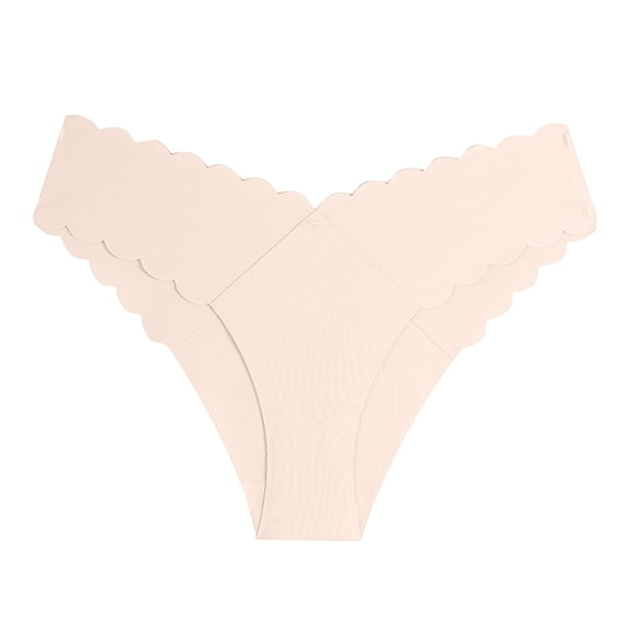LIZUOJUN Under $2 Underwear Women Summer Wavy Edge Hipster Cheeky V Front Cut Silky Thong Seamless Stretch No Show Cotton Crotch Multi Color S-XL