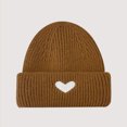 thumbnail image 1 of LIZUOJUN Under $3 Beanie Hats for Men and Women Heart Embroidery Knit Skull Cap with Ear Flap Warm Winter Cute Casual Outdoor One Size Coffee, 1 of 1