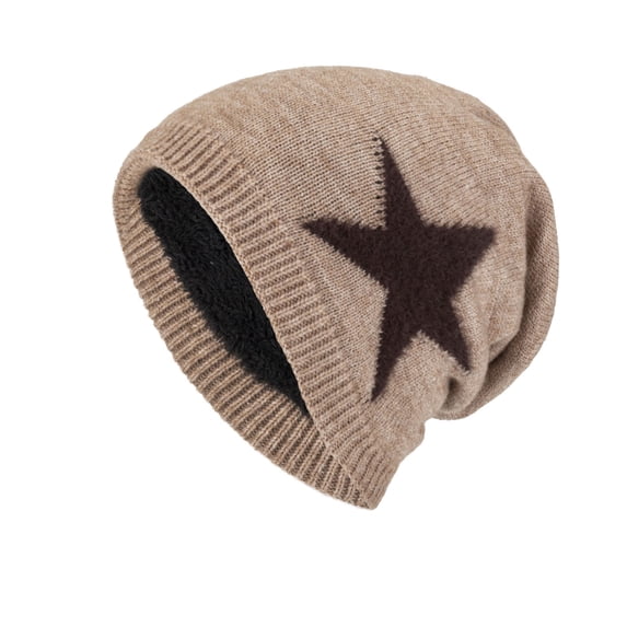 LIZUOJUN Under $3 Cute Casual Thick Knit Slouch Beanie For Women One Size Soft Knit Fabric Loose Lazy Style Winter Warm Head Cap Khaki