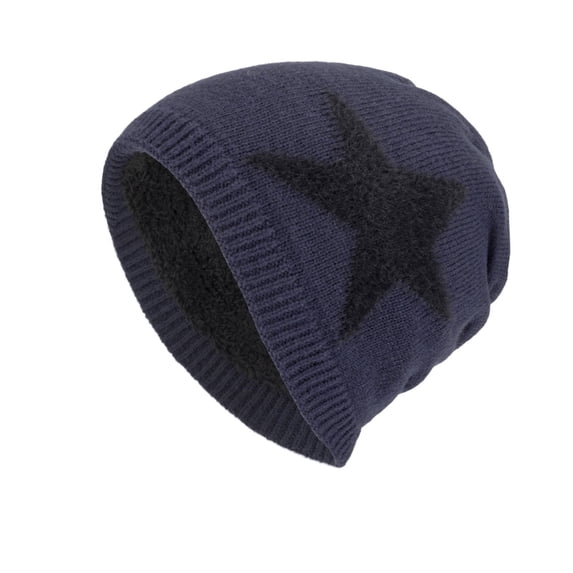 LIZUOJUN Under $3 Cute Casual Thick Knit Slouch Beanie For Women One Size Soft Knit Fabric Loose Lazy Style Winter Warm Head Cap Navy