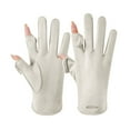 thumbnail image 1 of LIZUOJUN Under $3 Touchscreen Gloves Winter Gloves Cycling Gloves Women Fleece Lined Anti-Slip Warm Outdoor Driving Soft Stretchy Beige,One Size, 1 of 3