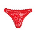 thumbnail image 1 of LIZUOJUN Under $3 Underwear Women Breathable Hipster Cheeky Scalloped Edge Silky Lace Bowknot Hollow Thong Bikini Briefs Multicolour XS,S,M,L, 1 of 8