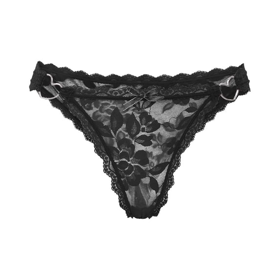 LIZUOJUN Under $3 Underwear Women Breathable Hipster Cheeky Scalloped Edge Silky Lace Bowknot Hollow Thong Bikini Briefs Multicolour XS,S,M,L