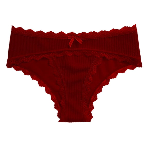 LIZUOJUN Under $3 Underwear Women Soft Stretch Fabric Hipster Cheeky Scalloped Edge Silky Lace Breathable Thong Bikini Briefs XS,S,M,L