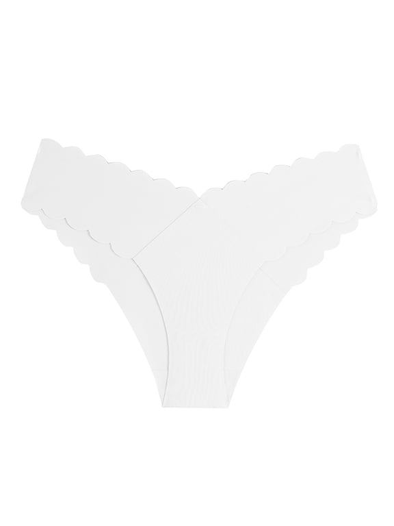 Under $3 Underwear Women Summer Wavy Edge Hipster Cheeky V Front Cut Silky Thong Seamless Stretch No Show Cotton Crotch Multi Color S-XL