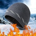 thumbnail image 1 of LIZUOJUN Under $3 Winter Beanie Hats for Men and Women Fleece Lined Knit Skull Cap Convertible Two-Way Warm Outdoor Cold Weather One Size Grey, 1 of 3