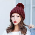 thumbnail image 1 of LIZUOJUN Under $4 Beanie Hats for Men and Women Knit Skull Cap with Ear Flap Fleece Lined Warm Couple Style Winter Outdoor One Size Red, 1 of 1