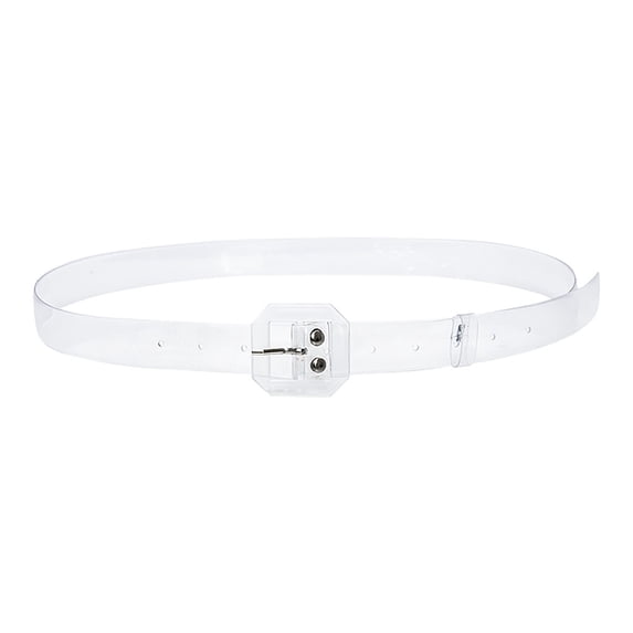 LIZUOJUN Under $4 Thin Stretch Waist Belt Y2k Style With Matching Clear Buckle For Jeans Dresses Pants Casual Office Elegant Temperament Wide, White