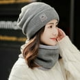 thumbnail image 1 of LIZUOJUN Under $4 Winter Beanie Hat and Scarf Set for Women Knit Ear Hat with Neck Warmer Two Piece Cycling Warm Outdoor One Size Grey, 1 of 7