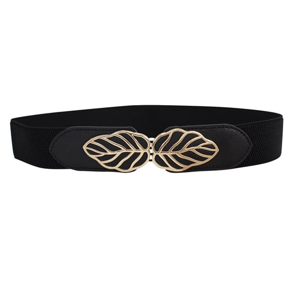 LIZUOJUN Under $4 Women Wide Elastic Waist Belt Vintage With Ornate Metal Buckle For Jeans Dresses Pants Elegant Daily Wear Office Work, Black