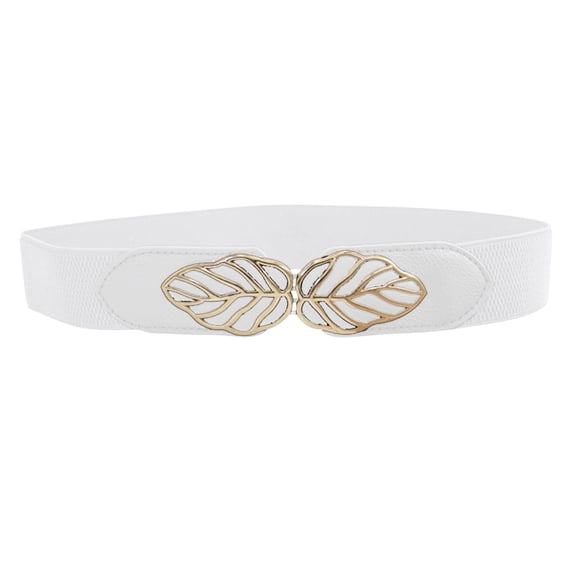 LIZUOJUN Under $4 Women Wide Elastic Waist Belt Vintage With Ornate Metal Buckle For Jeans Dresses Pants Elegant Daily Wear Office Work, White