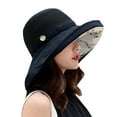 thumbnail image 1 of LIZUOJUN Under $6 Summer Mesh Sun Hats For Women Wide Brim Uv Protection Spring And Summer Mesh Face Pattern Clasp Bucket Hat Outdoor, Black,One Size, 1 of 3
